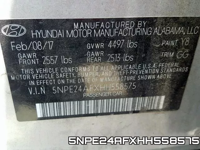 5NPE24AFXHH558575 фото 2