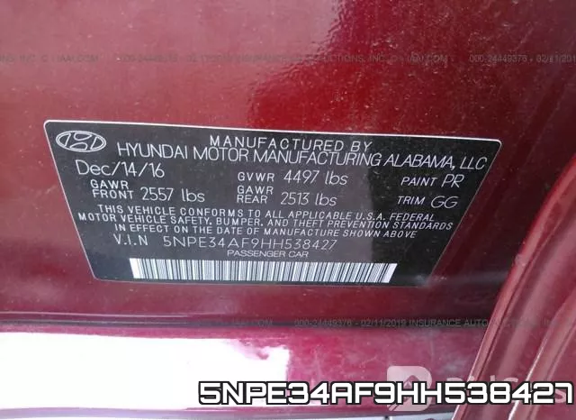 5NPE34AF9HH538427 фото 10