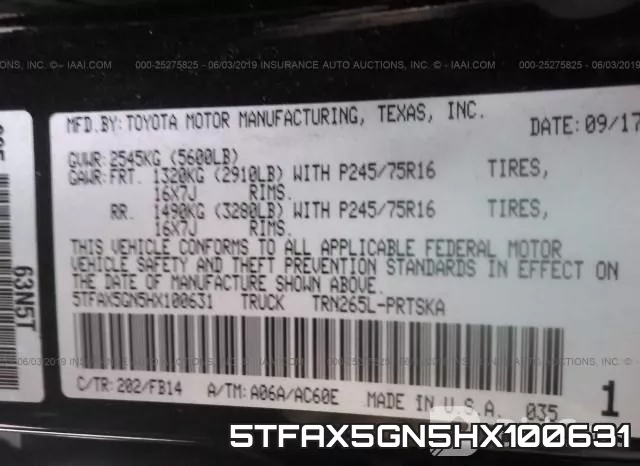5TFAX5GN5HX100631 фото 10