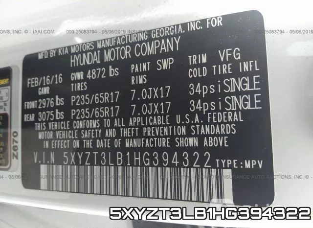 5XYZT3LB1HG394322 фото 10
