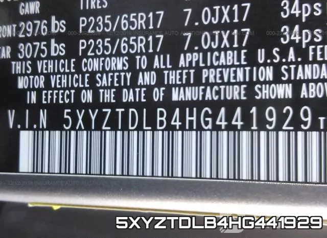 5XYZTDLB4HG441929 фото 10