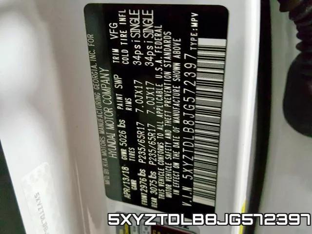 5XYZTDLB8JG572397 фото 2