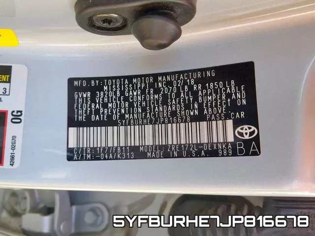 5YFBURHE7JP816678 фото 2