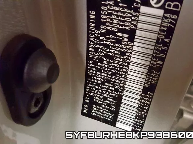 5YFBURHE8KP938600 фото 2