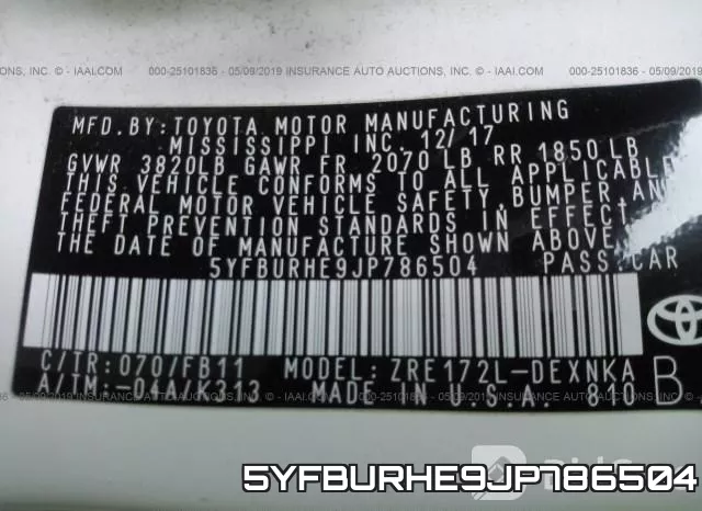 5YFBURHE9JP786504 фото 10