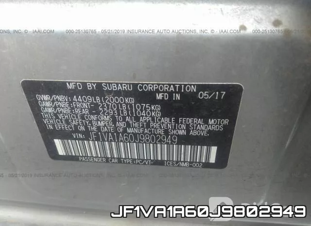 JF1VA1A60J9802949 фото 10