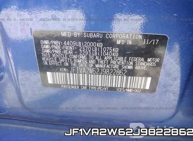 JF1VA2W62J9822862 фото 10