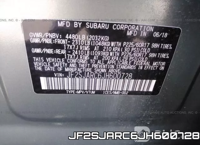 JF2SJARC6JH600728 фото 8