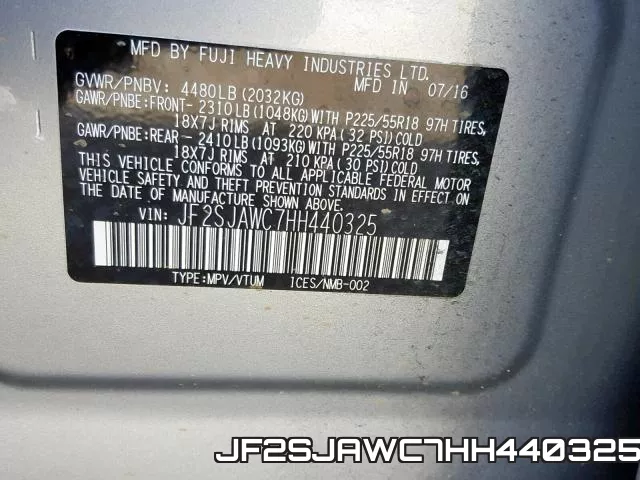 JF2SJAWC7HH440325 фото 2
