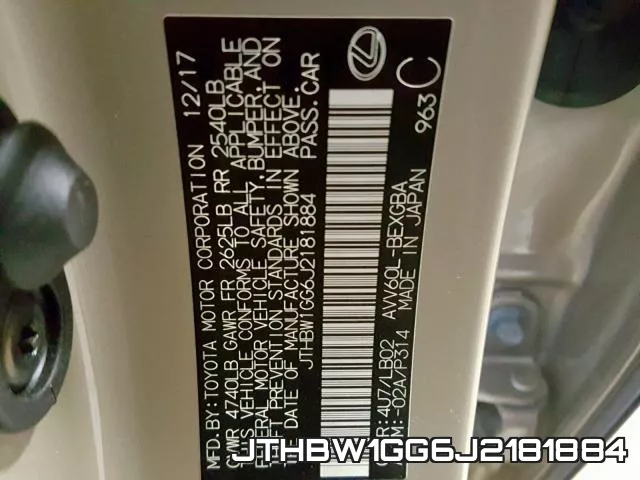 JTHBW1GG6J2181884 фото 2