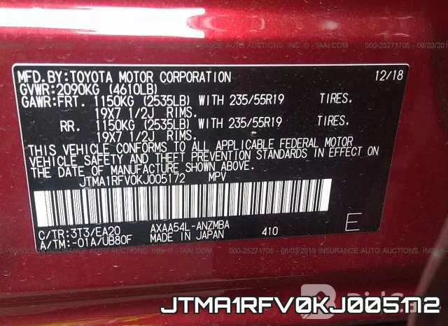 JTMA1RFV0KJ005172 фото 10