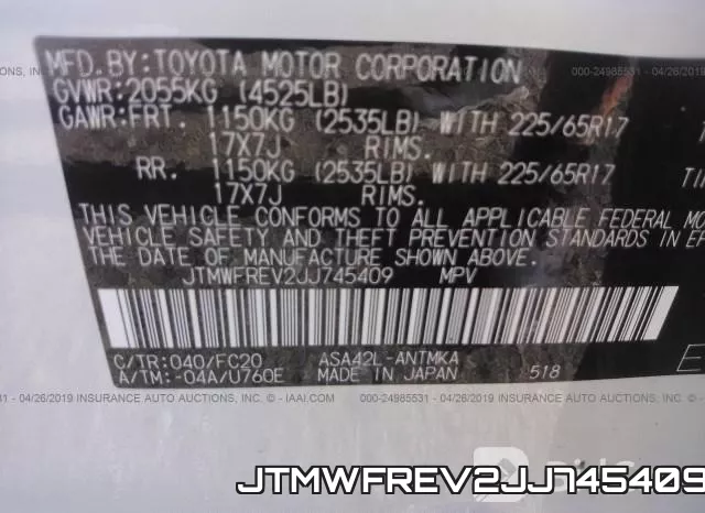 JTMWFREV2JJ745409 фото 10