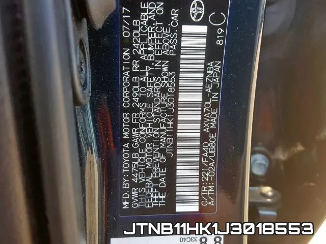 JTNB11HK1J3018553 фото 2