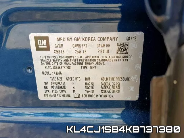 KL4CJ1SB4KB737380 фото 2