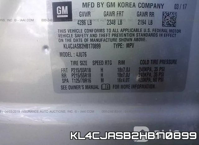 KL4CJASB2HB170899 фото 10