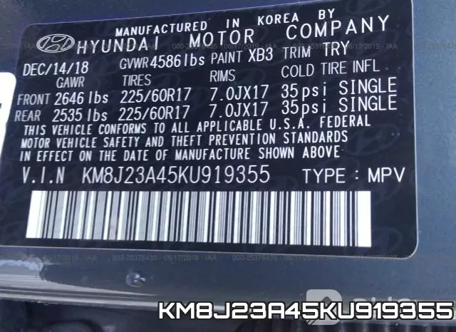 KM8J23A45KU919355 фото 9