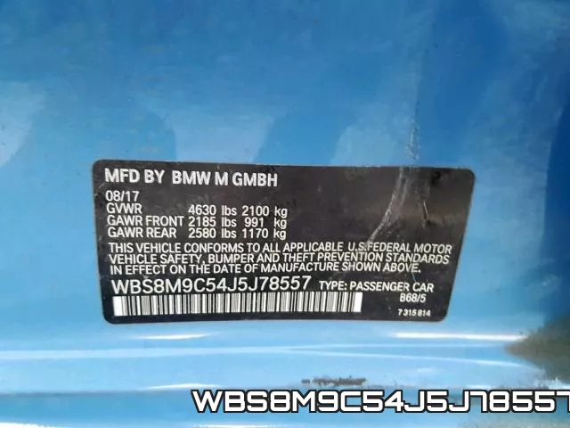 WBS8M9C54J5J78557 фото 2