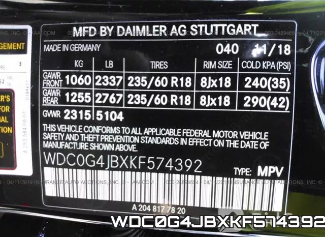 WDC0G4JBXKF574392 фото 10