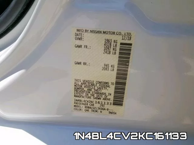 1N4BL4CV2KC161133 фото 2
