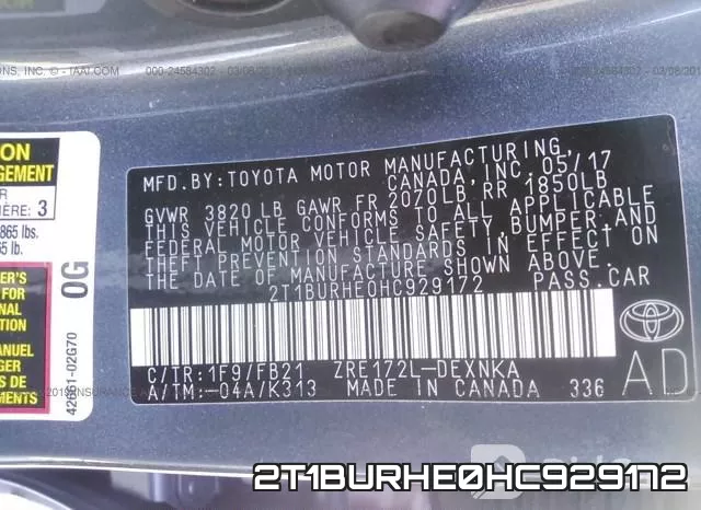 2T1BURHE0HC929172 фото 10