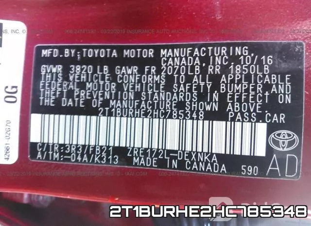 2T1BURHE2HC785348 фото 10