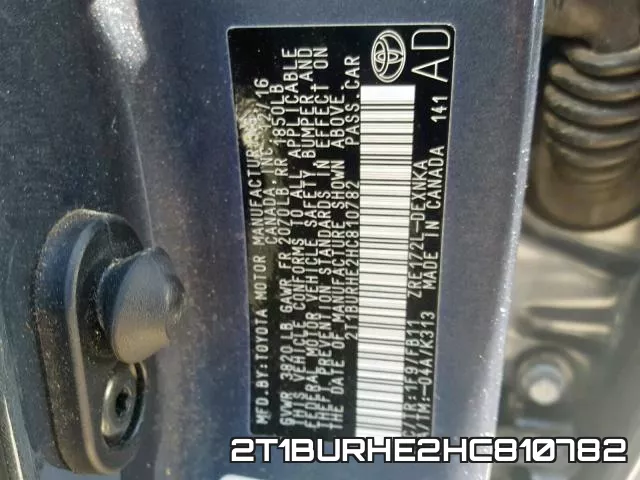 2T1BURHE2HC810782 фото 2
