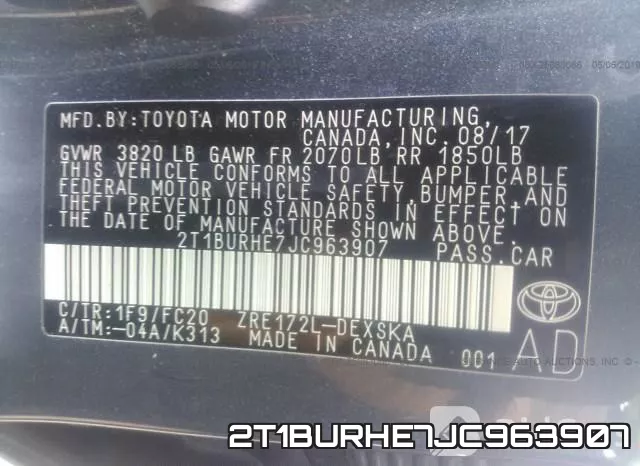 2T1BURHE7JC963907 фото 10