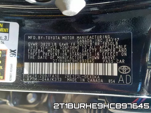 2T1BURHE9HC897645 фото 2