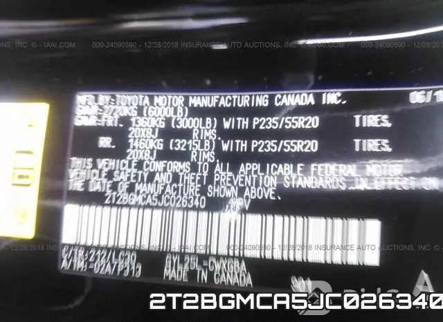 2T2BGMCA5JC026340 фото 10