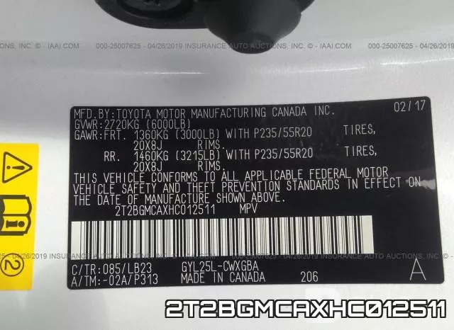 2T2BGMCAXHC012511 фото 10