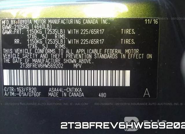 2T3BFREV6HW569202 фото 10