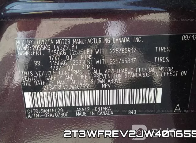 2T3WFREV2JW407655 фото 10