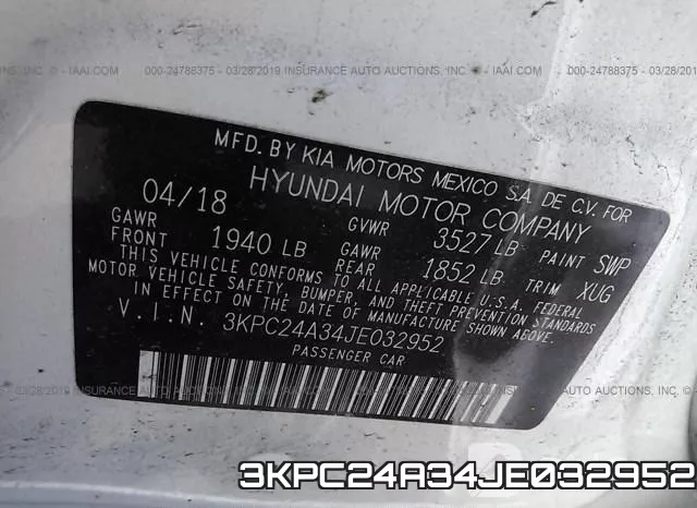 3KPC24A34JE032952 фото 10