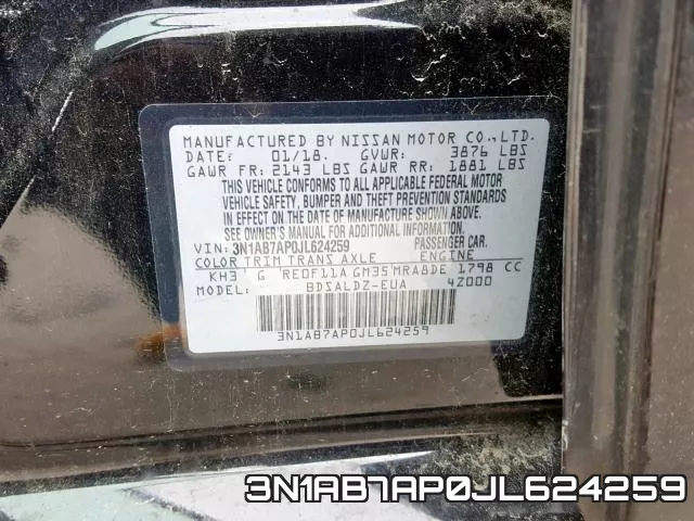 3N1AB7AP0JL624259 фото 2
