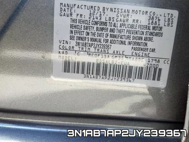 3N1AB7AP2JY239367 фото 2