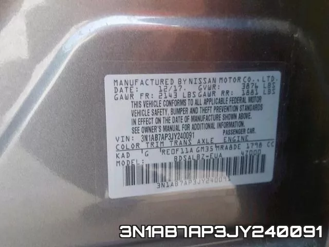 3N1AB7AP3JY240091 фото 2