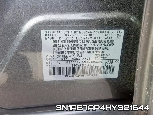 3N1AB7AP4HY321644 фото 2