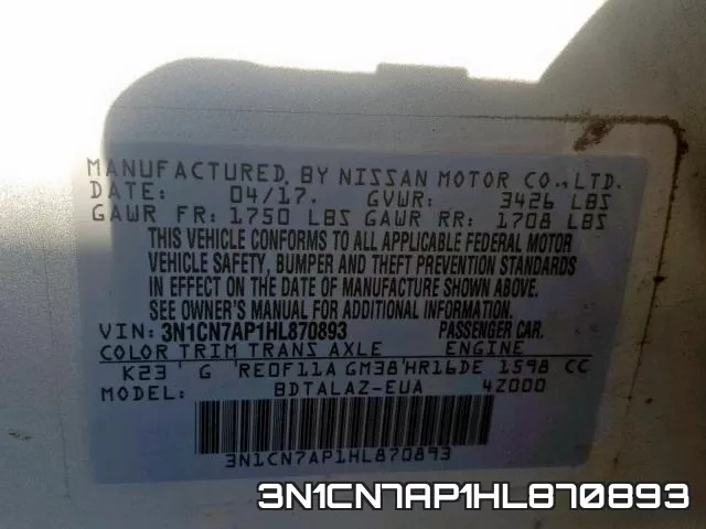 3N1CN7AP1HL870893 фото 2