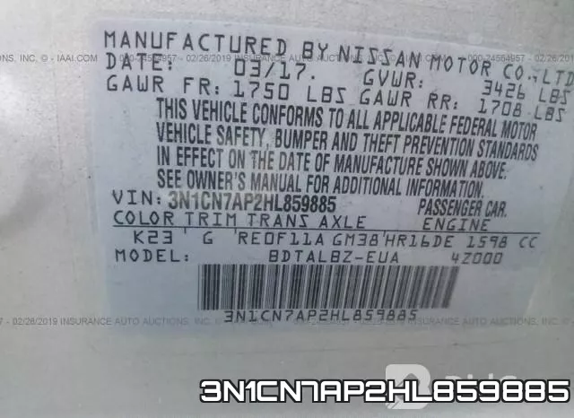3N1CN7AP2HL859885 фото 8