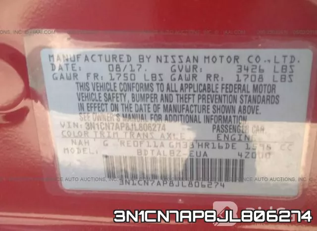 3N1CN7AP8JL806274 фото 10