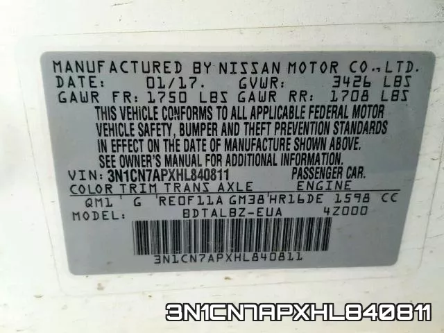 3N1CN7APXHL840811 фото 2