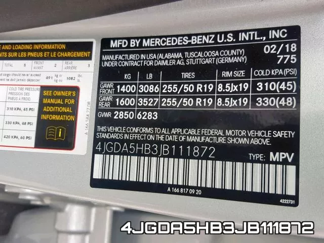 4JGDA5HB3JB111872 фото 2