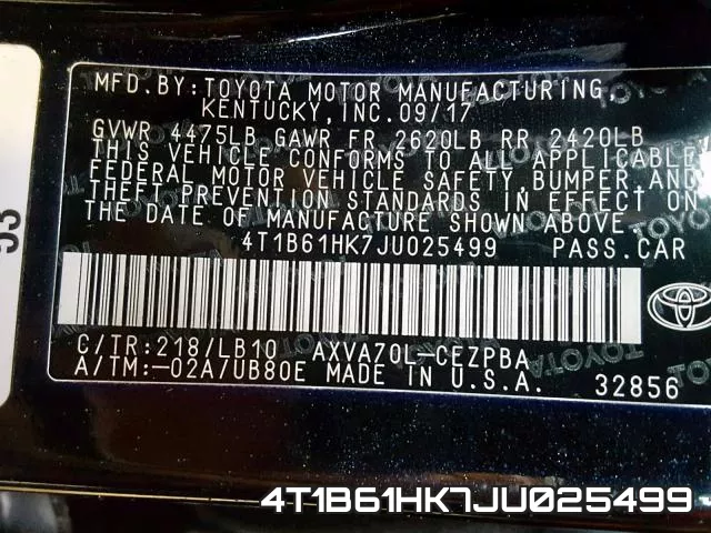 4T1B61HK7JU025499 фото 2