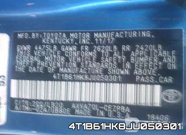 4T1B61HK8JU050301 фото 10