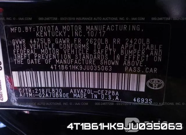4T1B61HK9JU035063 фото 10