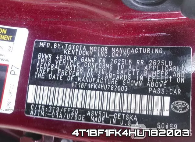 4T1BF1FK4HU782003 фото 10