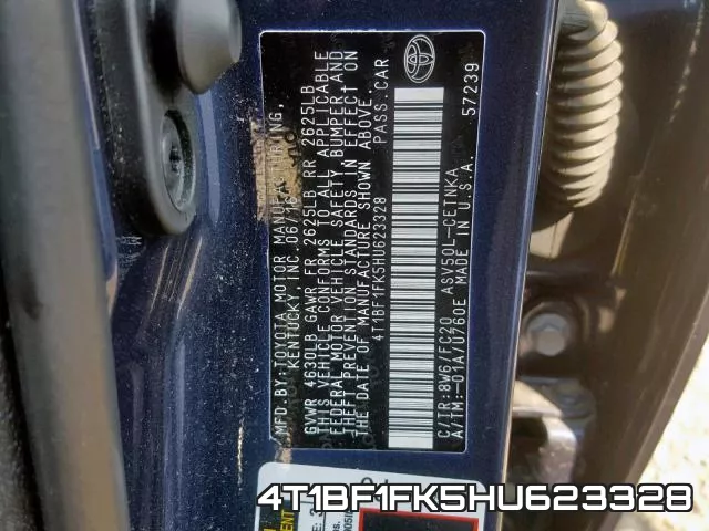 4T1BF1FK5HU623328 фото 2