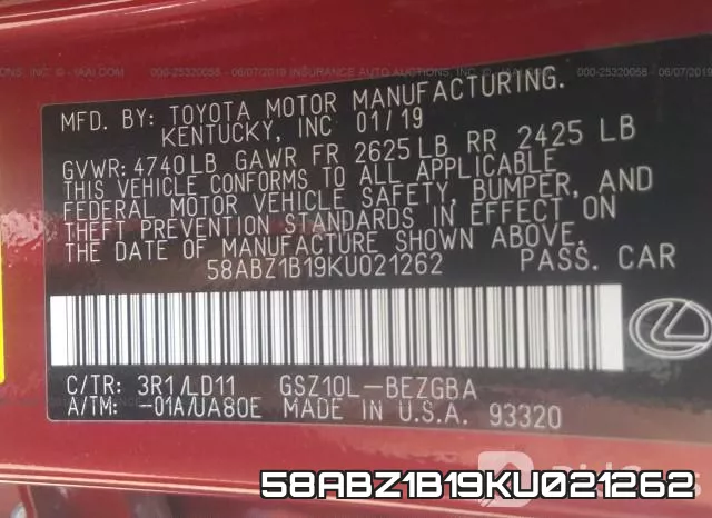 58ABZ1B19KU021262 фото 10