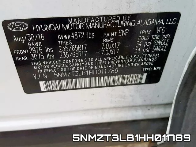 5NMZT3LB1HH011789 фото 2