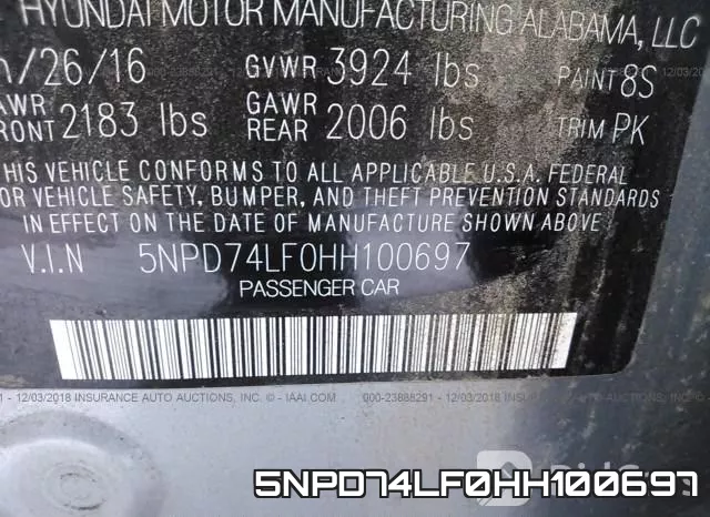 5NPD74LF0HH100697 фото 10